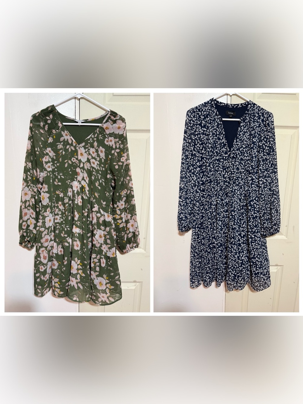 Women’s Floral V-Neck Long Sleeve Dress Bundle